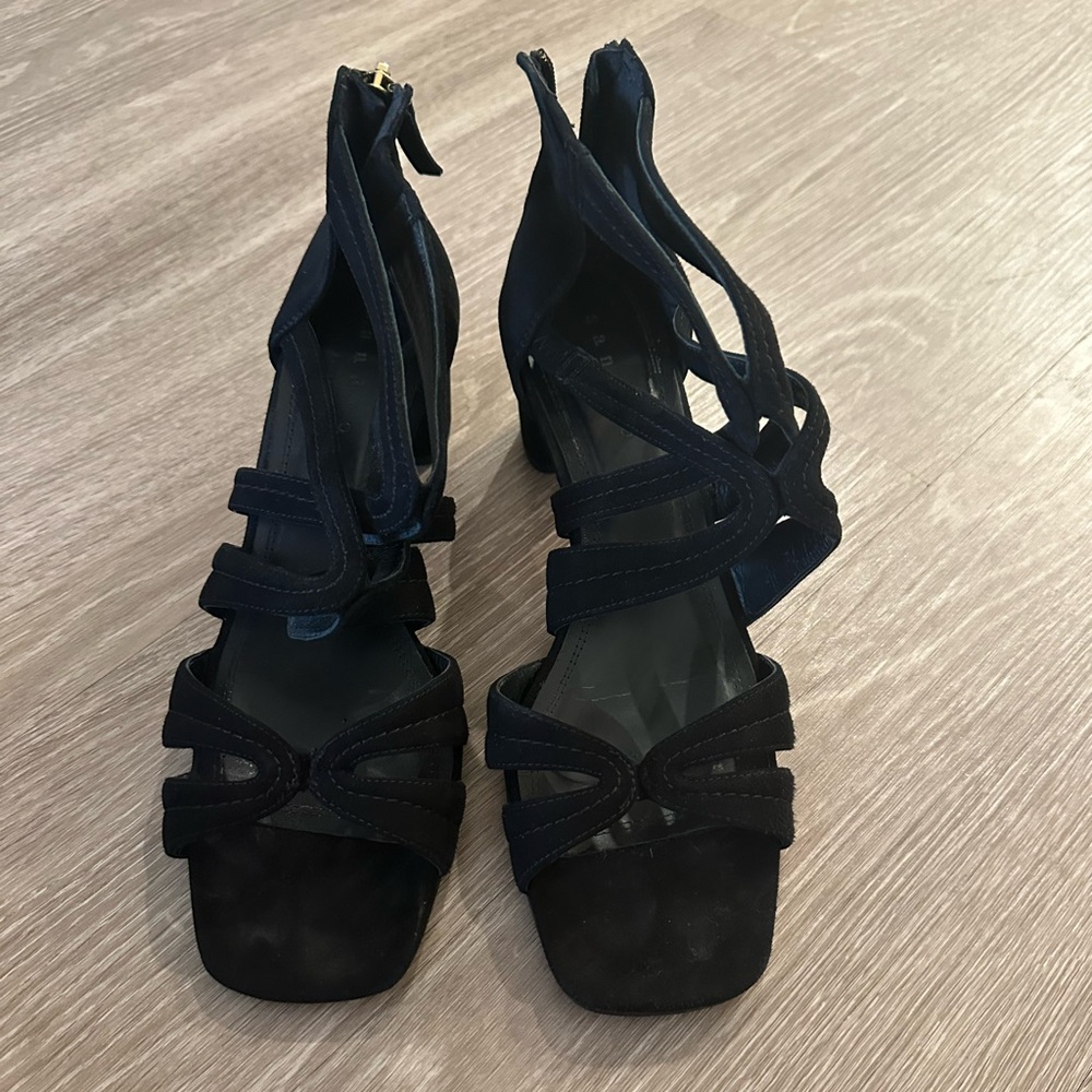 Sandro black suede heels